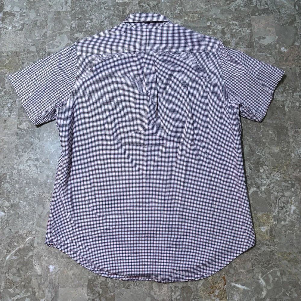Polo Ralph Lauren Shirt Mens Large Windowpane Oxford Classic Short Sleeve OCBD
